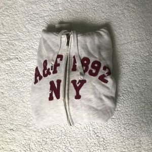 Abercrombie Distressed Lettering Zip Up